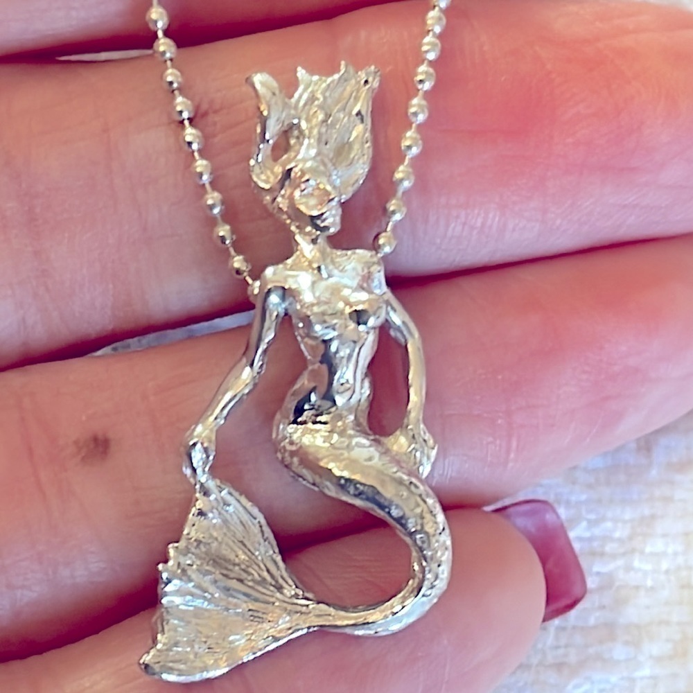 Mermaid Nautical Solid Sterling Silver 925 Delica… - image 2